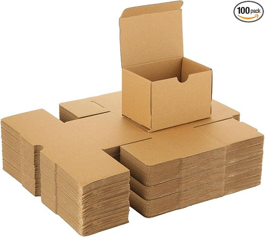 100 PCS Small Boxes for Shipping 4x3x3 Small Shipping Boxes for Business Brown Cardboard Mailing Boxes Brown Packing Box for Packing, Moving and Storage