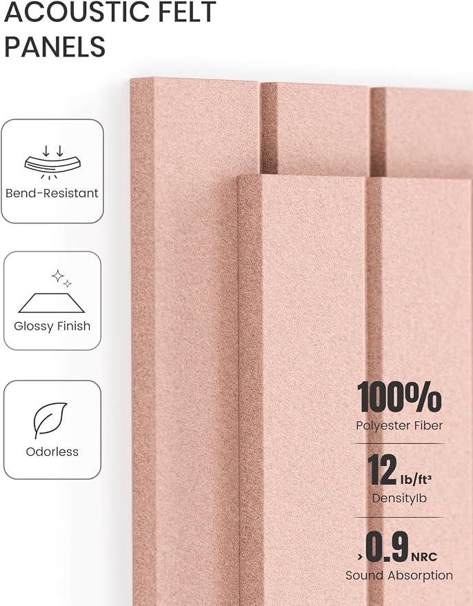 Fluxynara 48" x 36" Large Felt Bulletin Board, Pink | 12 Pack Cork Board Alternative with 60 Safe Adhesive Tabs, Pin Boards for Wall Decor, Home, Office, Classroom,Dorm