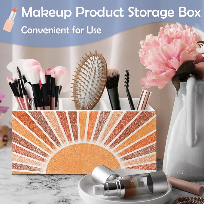 SNNDER Boho Office Desk Accessories, Retro Boho Sun Sunshine Sunrise Sunset Pen Pencil Holder Organizer for Home Office Desk Accessories