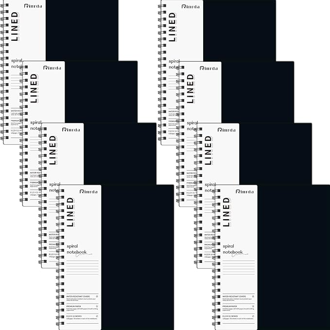 Spiral Notebooks 8.5x11,8 Pack College Ruled Notebook | Notebooks for Work&Note Taking, Lined Hardcover Notebook 120 Pages Thick Paper Notebook Hardcover Journal for School, Office