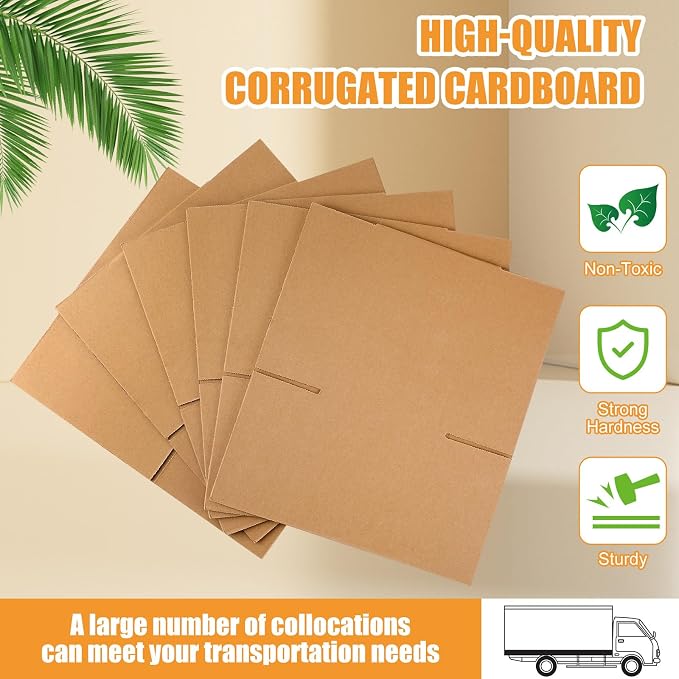 Yeaqee 72 Pcs 8x6x6 Inch Shipping Boxes Corrugated Cardboard Small Shipping Boxes for Packaging Mailing Packing Moving Small Business Storage Crafts Gifts (Kraft Color)