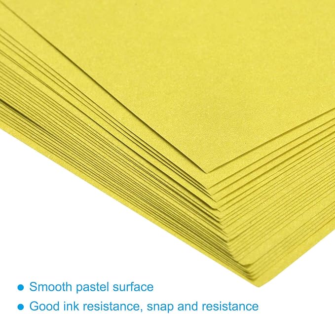 MECCANIXITY 50 Sheets Colored Copy Paper 8.3 x 11.7Inch Printer Paper 80gsm Lemon Yellow for Office Printing, Document Copying, Invitations, Forms, Art Projects