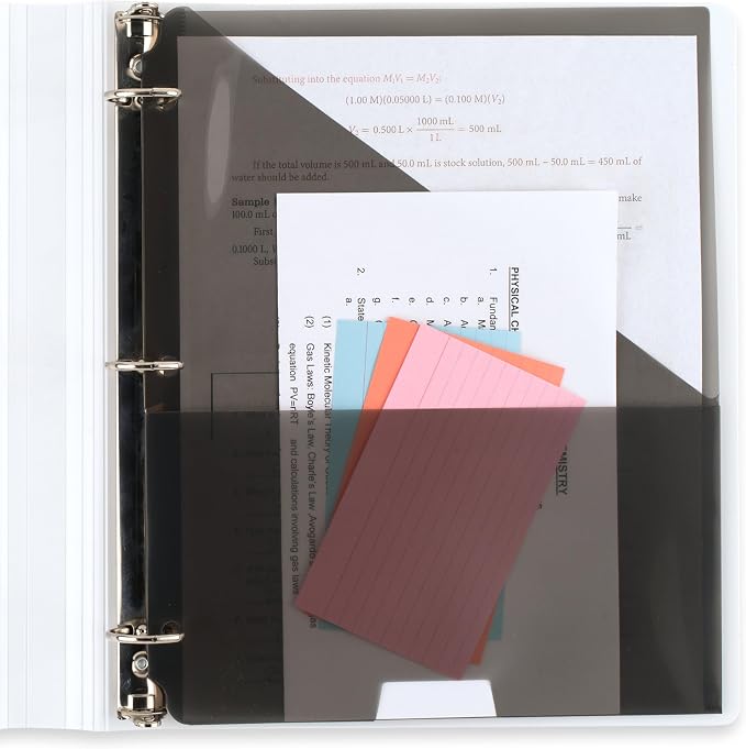 Five Star 3-Ring Binder + Study App, 6 Pack, 1 Inch Binder with D Rings and Customizable Clear View Cover, 225 Sheet Capacity, White (261440B-ECM)