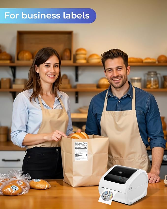 Phomemo Ethernet Thermal Label Printer, 300DPI with Built-in Paper Bin | D530Pro 4X6 Shipping Label Printer for Small Business, Home, Office, Compatible with Ethernet/Bluetooth/USB, Amazon, USPS