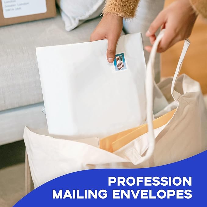 100 White Envelopes 9x12 Self Seal, Goefun Catalog Large Mailing Envelopes 9x12 Letter Size - 80GSM Paper
