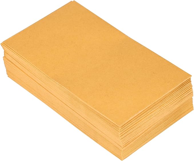 JAM PAPER #6 Coin Business Envelopes with Peel and Seal Closure - 3 3/8 x 6 - Brown Kraft Manila - 50/Pack