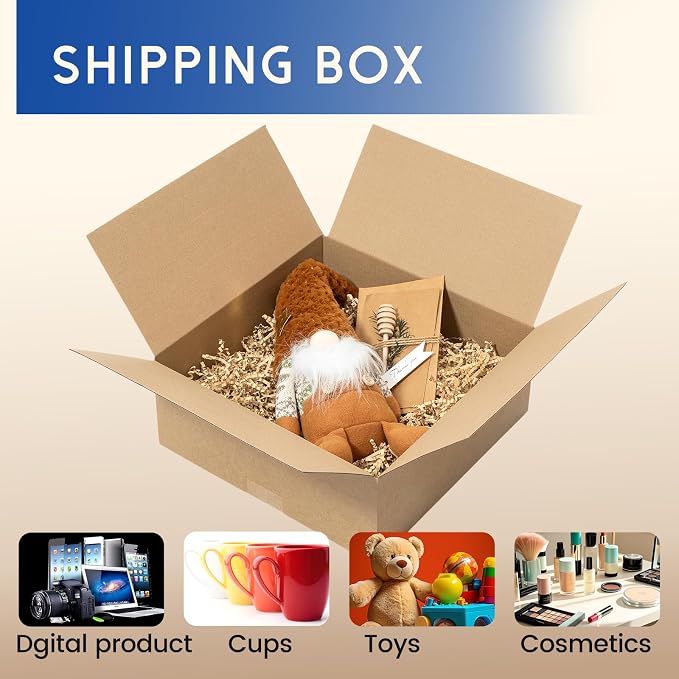 Mefleet 12x12x5" Shipping Boxes 25 Pack Corrugated Cardboard Box Brown | 3 Layers, Bulk quantity, Packaging for Small Business, Square Mailer Mailing Packing Supplies