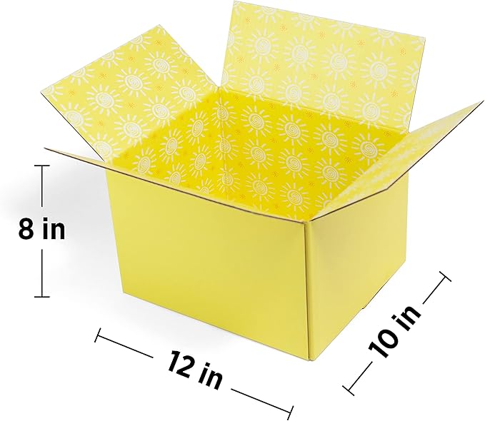 Great Papers! GiftIn Corrugated Shipping Box, Sunshine Design, Care Package, for Gifts, Small Business, Weddings, and Classroom, 2 Pack (2022025)