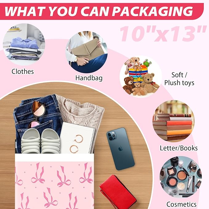 Oududianzi Poly Mailers 10x13, 100PCS Shipping Bags, Self-Sealing Mailers Poly Bags, Mailing Envelopes Bulk, Polymailers Packaging Bags for Online and offline Small Bussiness