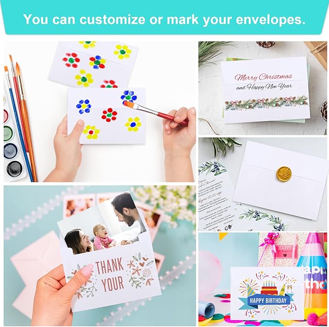 90 Packs A1 Envelopes, 3.625x5.125" Envelopes White, Small Envelope RSVP Envelope, Self Seal for Weddings, Photos, Postcards, Greeting Cards, Mailing