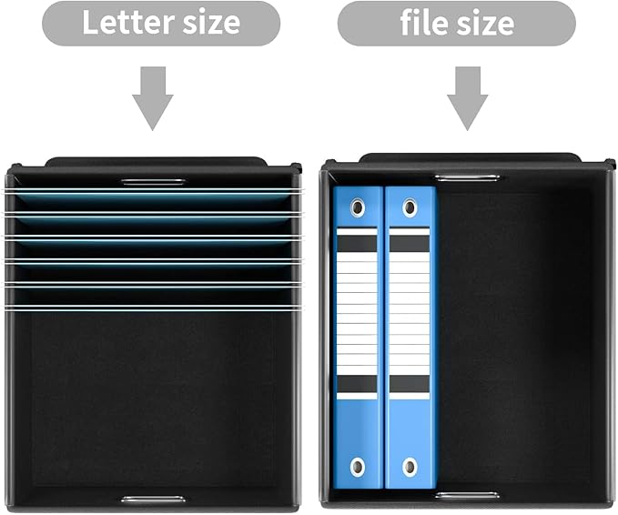 Huolewa Portable File Organizer Boxes Set of 4, Large Linen Hanging Office Document Storage Boxes with Lids, Collapsible Filing & Storage Boxes for Office/Decor/Home - 14.9 x 12.7 x 10.8 inch