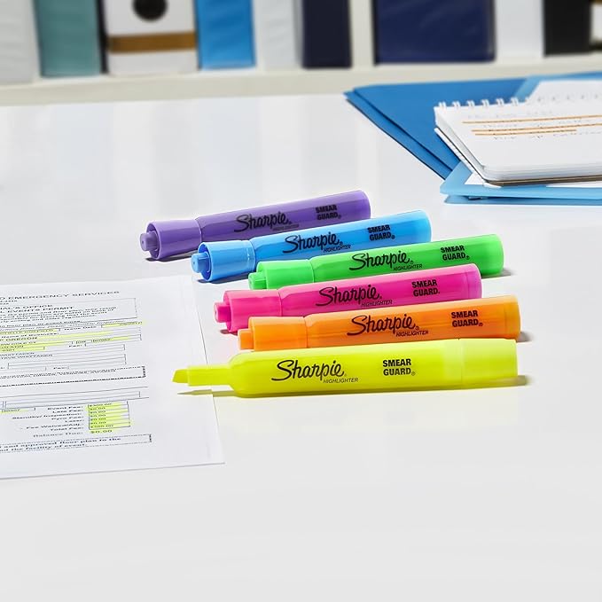 SHARPIE Tank Style Highlighters Chisel Tip Fluorescent Yellow,36 Count (Pack of 6)