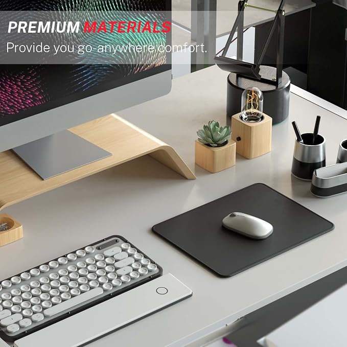 MROCO 3-Pack Mouse Pads, 30% Larger Surface, 8.5 x 11 in, Black | Anti-Fray Stitched Edges, Premium Waterproof Surface, Non-Slip Rubber Base, 3-Pack Value Set, Office & Home Use