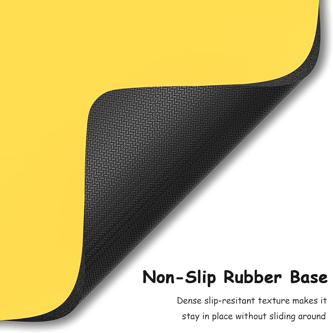 Dapesuom Small Mouse Pad, 5 x 6 Inch Thick Rubber Premium-Textured Non-Slip Portable & Washable Mini Mouse Mat for Women Men Wireless Laptops Keyboard Tray Gaming Work Computer Office Travel, Yellow