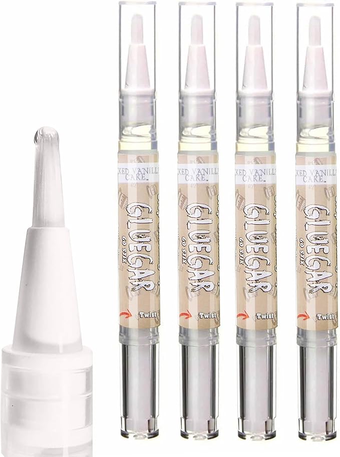 GlueGar- Rolling Glue 3Ml Brush Pen (4 Pack 3Ml Go Stix Baked Vanilla Cake)
