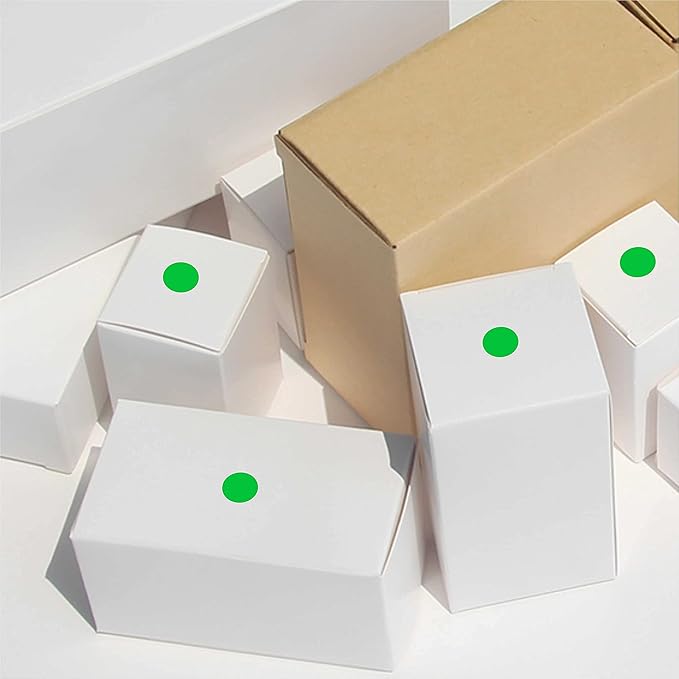 PARLAIM 1000pcs Green Round Color Codding Labels on a Roll Permanent Circle 1/2 Inch Diameter Dot Stickers in Plastic Dispenser Box for Home Classroom