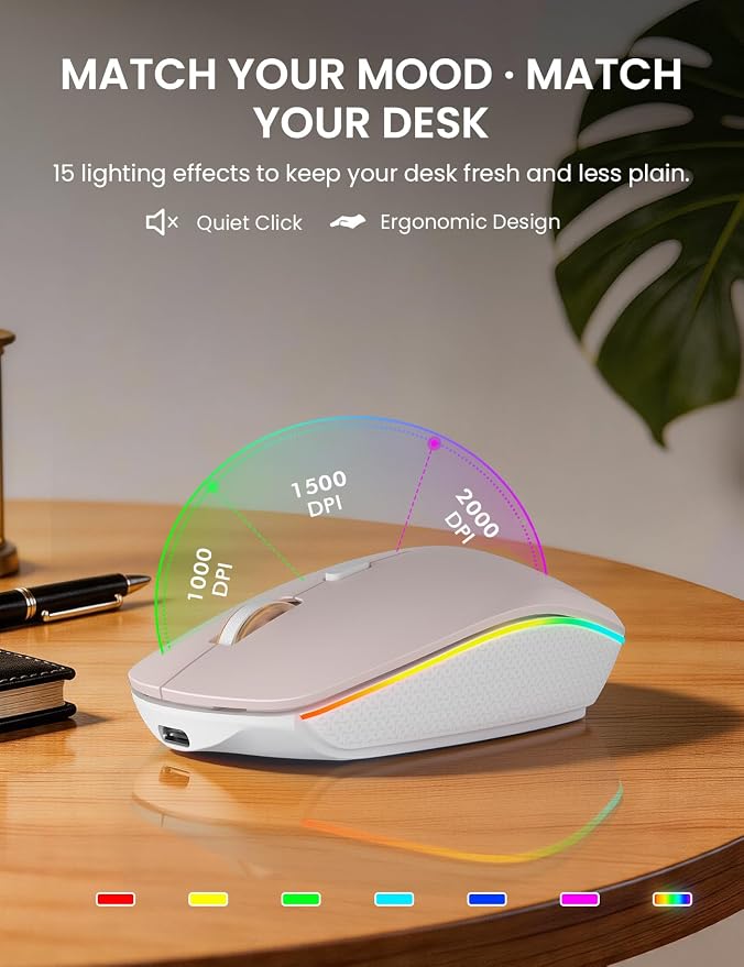 Wireless Keyboard and Mouse Combo, RGB Backlit, Rechargeable & Light Up Letters, Full-Size, Soft Typing, Sleep Mode, 2.4GHz Quiet Keyboard Set for Mac, Windows, Laptop, PC, Trueque KM42Pro | Light Up Letters, Full-Size, Soft Typing, Sleep Mode, 2.4GHz ...