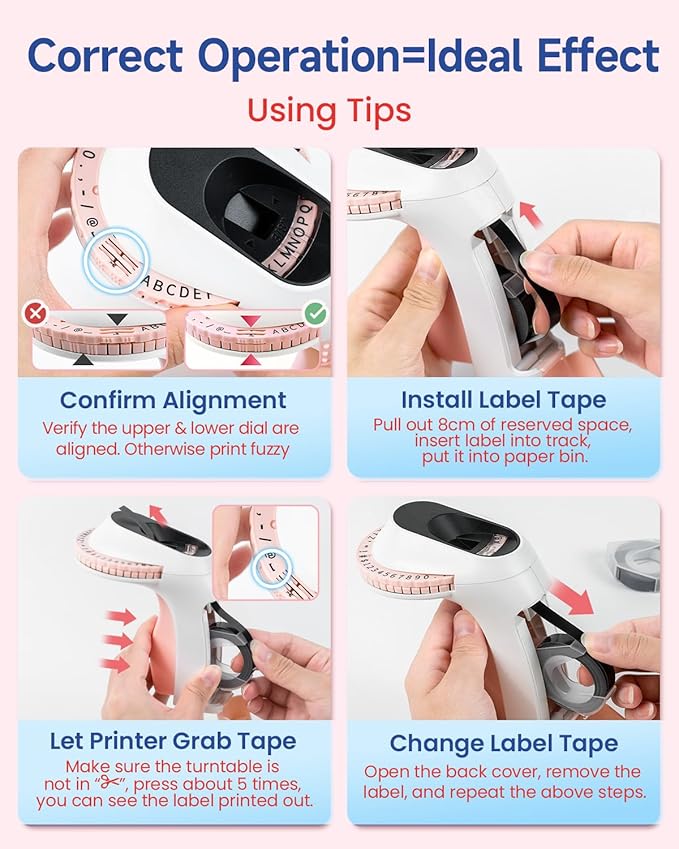 Embossing Label Maker Machine with Tapes,Vintage Embossed Label Maker,Retro Label Makers,Old School Manual Embosser with 3 Rolls 3D Embossing Tapes for Home/Office/Scrapbook Supplies/Junk Journal Kits