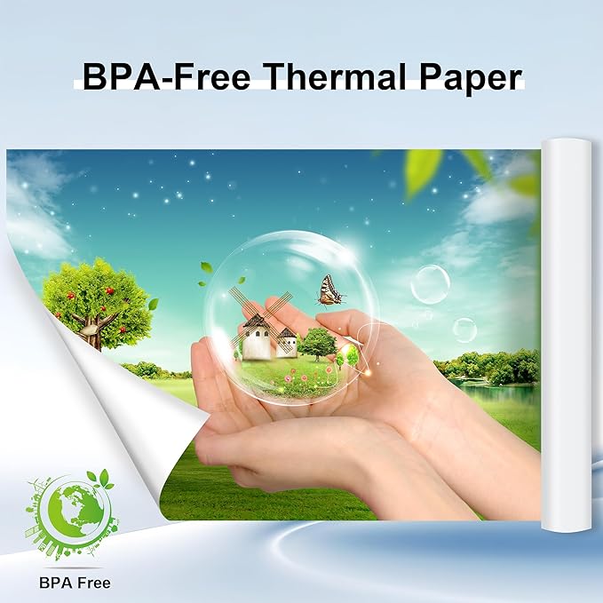 2 Rolls Phomemo Thermal Paper 8.5’’ x 11’’ US Letter Size, Advance Thermal Printing, Roll Paper Compatible with M832 M833 M834 M835 M836 A285M A282M A281M Portable Printer
