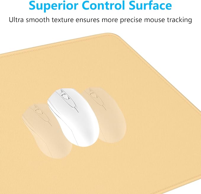 Dapesuom Large Mouse Pad, Extended Gaming Mouse Mat with Stitched Edges, Full Size Desk Mats with Non-Slip Base, Computer Big Desktop Keyboard Pad for Laptop, 23.6 x 11.8 in, Navajo White