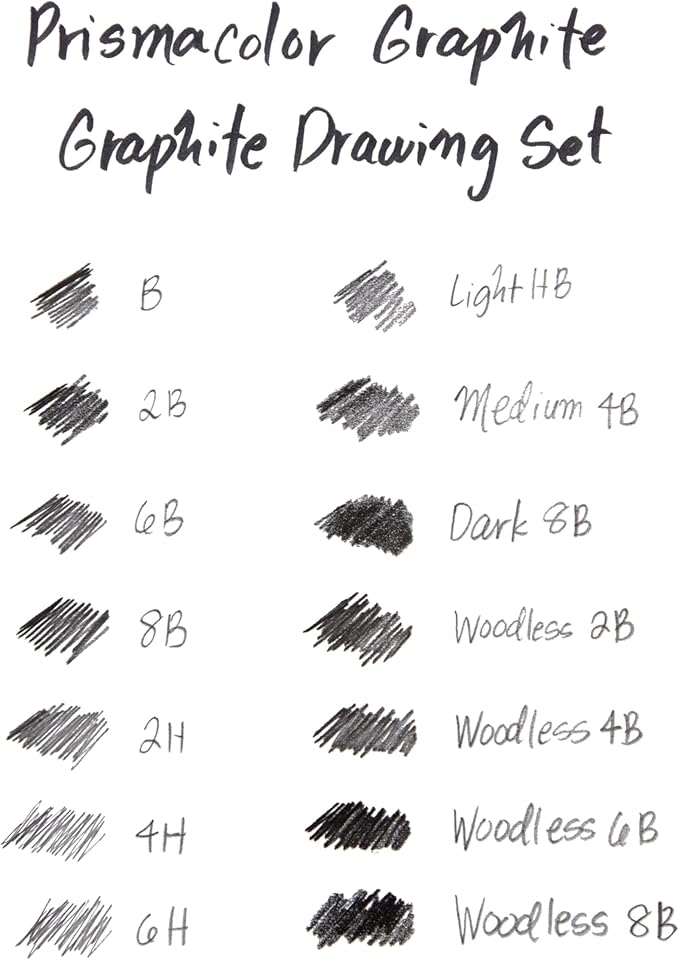 Prismacolor Premier Graphite Drawing Pencils With Erasers & Sharpeners, Adult Coloring, 18-Piece Set