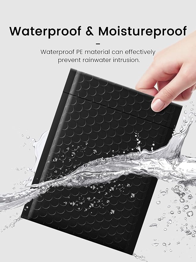 GSSUSA Black Bubble Mailers 6X10 Inches 500 Pack, Padded Poly Bubble Mailer, Small Padded Envelopes Strong Adhesion Bubble Envelopes,Self-Seal Mailing Envelopes for Small Business,Package Supplies