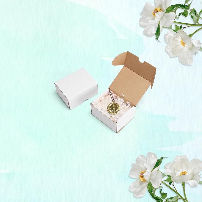 WIFTREY 50 Packs 4X3X2 Small Shipping Boxes, White 4 x 3 x 2 inches Corrugated Cardboard Box for Packaging Small Business, Card Boxes, Mailer for Storage