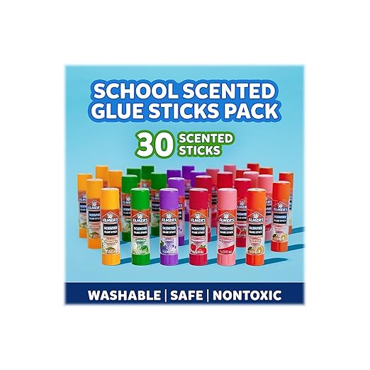 Elmer's Scented Glue Sticks, Washable, Clear, Assorted Scents, 6 Grams, 30 Count - Kids Activity, Arts & Crafts, Creative Fun, #1 Teacher Brand