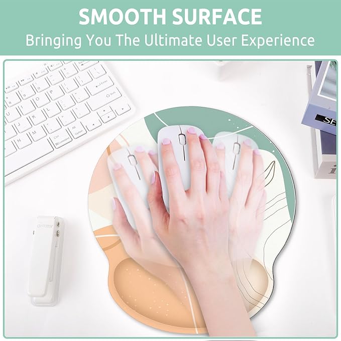Ergonomic Mouse Pad with Wrist Rest, Small Mousepad with Non-Slip Rubber Base and Smooth Surface, Blue Mouse Pads for Desk, Office Desk Accessories