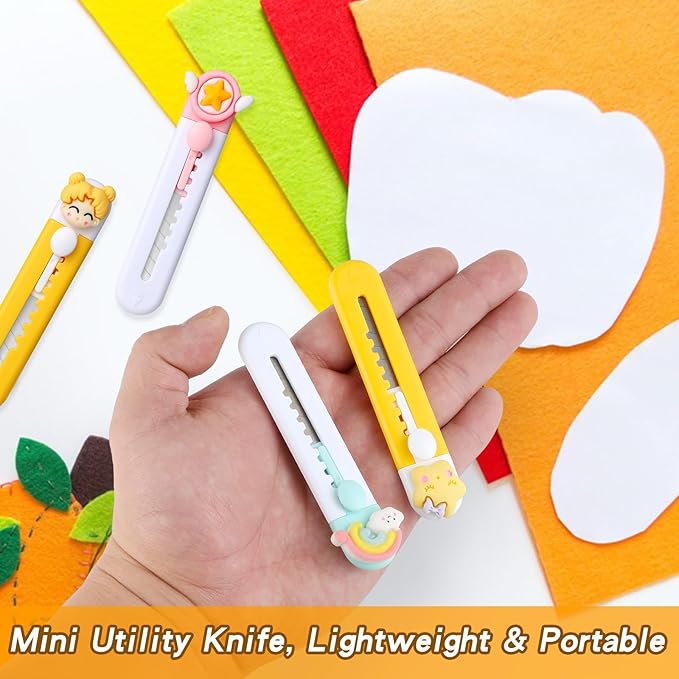 Box Cutter Retractable Mini Utility Knife Small Safety Cutter, Open Clamshell Packaging, Box Opener, Trim Photos, Arts Crafts, Cartons, Cardboard, Letter Opener 6 Pack