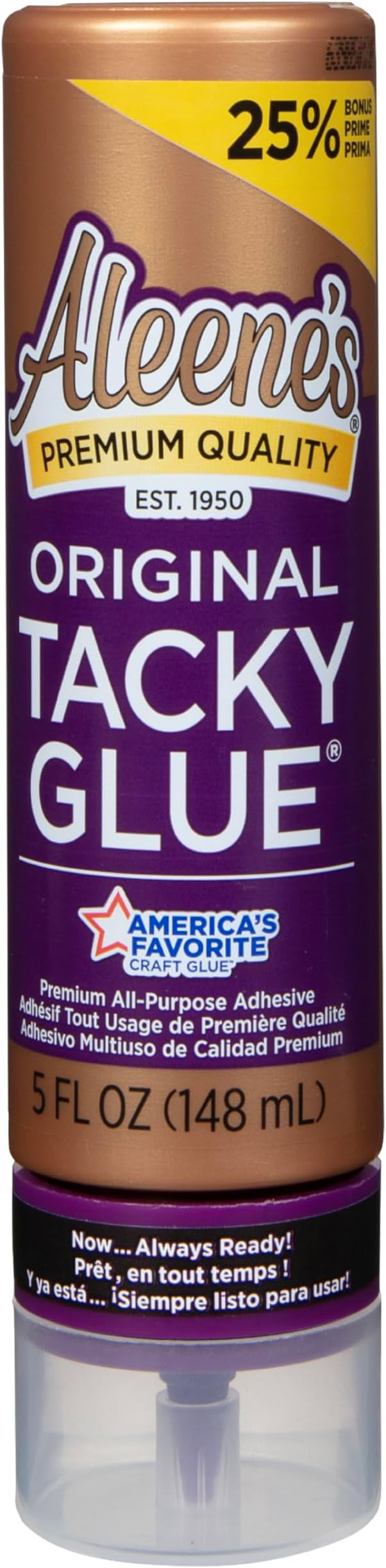 Aleene's Orignial Tacky Glue for Crafts in Always Ready Bottle, Nontoxic, Dries Clear, 5 fl oz