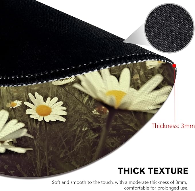 Serenity in Spring Daisies Mouse Pad - A Breath of Fresh Air for Your Desk, Stitched Edges Non-Slip Rubber Base Mouse Pads for Computers Laptop