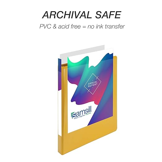 Samsill 0.5 Inch 3 Ring Binders, Economy Round Ring, Clear View Cover, 100 Sheet Capacity - for School, Home, Office - Yellow, 12 Pack