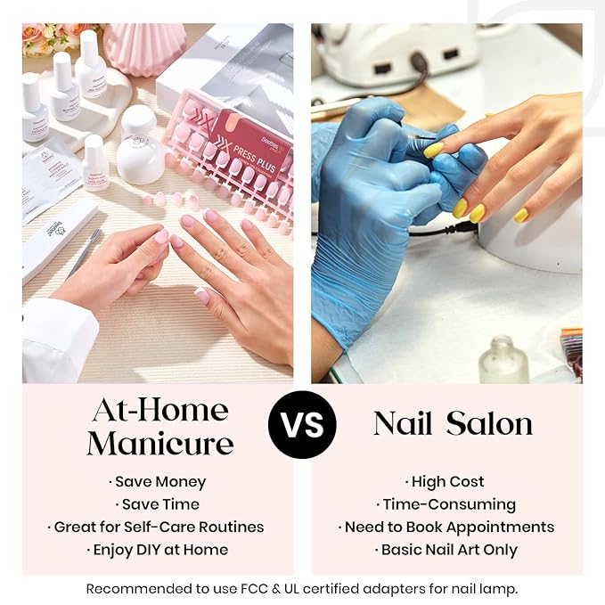 Beetles X Press Kit Gel Nail Kit, Press On Nails Short Almond Kit with 224Pcs French Nail Tips Nail Glue & Remover Builder Top Coat Mini Nail Lamp All-in-One DIY Nail Kit Gift for Women