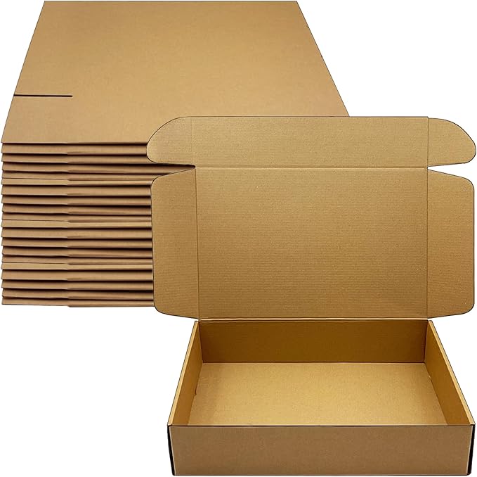 14 x9 x 3 inch Shipping Boxes Set of 20， Brown Corrugated Cardboard Box Mailer Boxes for Packaging Small Business Shipping，Mailing Boxes Bulk for Birthday Wedding Party Book Literature Gift Giving
