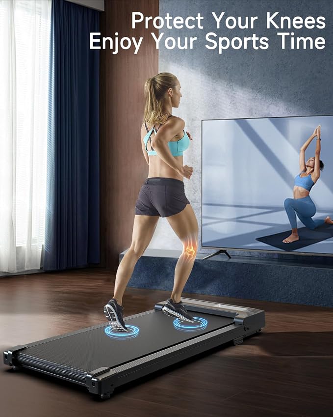Walking Pad Treadmill for Home - Under Desk Treadmills Mini Portable Walking Running Machine Slim Compact Motorized Electric Treadmill with Adjustable Speed Remote