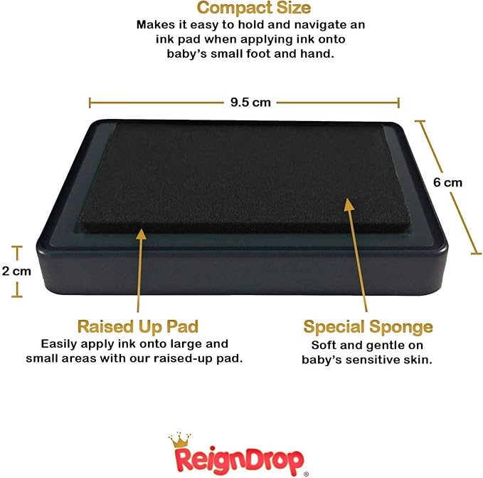 ReignDrop Ink Pad For Baby Footprint & Handprint - Creates Impressive Long Lasting Keepsake Stamp for Infant & Kids. Smudge Proof, Easy to Wipe Off Skin, Safe & Gentle Acid Free(Pink)