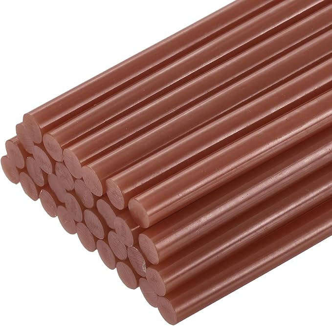 uxcell 30pcs 7mm x 200mm Full Size Hot Glue Gun Sticks 8-inch x 0.27-inch High Sticky Small Hot Glue Sticks for Glue Gun, Brown