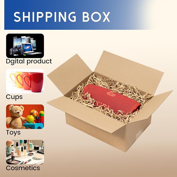 Mefleet 10x7x5" Shipping Boxes 50 Pack Corrugated Cardboard Box Brown | 3 Layers, Bulk quantity, Packaging for Small Business, Mailer Mailing Packing Supplies