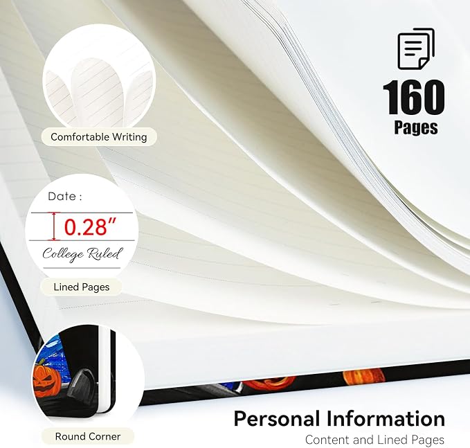 Lined Spiral Journal Notebook for Work A5, 160 Pages | College Ruled Spiral Journal for Women, Hardcover with Elegant Design for Note-Taking, 5.5 * 8.25 inch