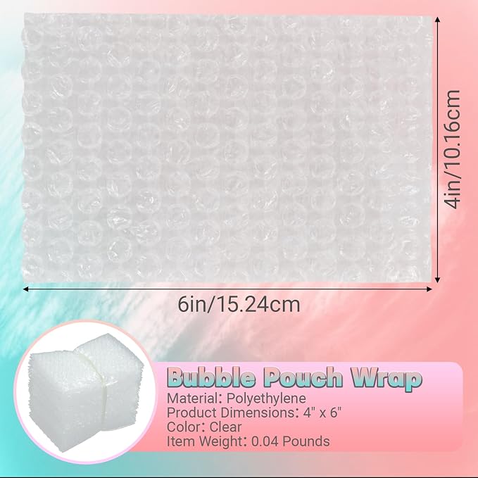 50Pack 4x6" Clear Bubble Out Bags,Double-Wall Cushioned Pouch for Packing | Double-Wall Shockproof Bubble Cushioning,Lightweight Durable,Ideal for Shipping,Moving Fragile Small Items Storage