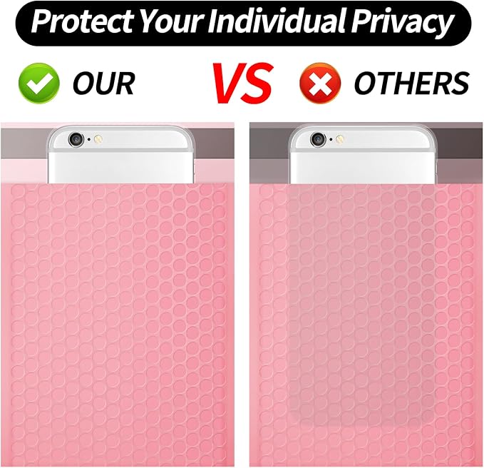 4x8 Inch Pink Bubble Mailers 40 Pack Self-Seal Poly Padded Envelopes Suitable for Small Businesses to Package and Mail Jewelry Cosmetics, Electronic Products, Cards (Pink, 4 x 8-40)