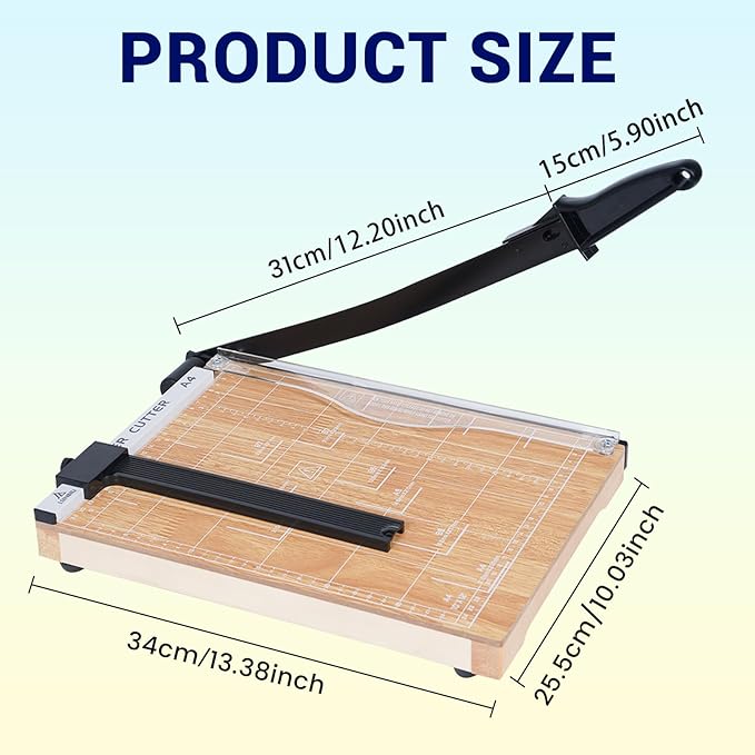 Paper Trimmer Cutter for Office and Crafts, Heavy-Duty, Portable Paper Slicer, 12-Inch, 10-Sheet Cardstock