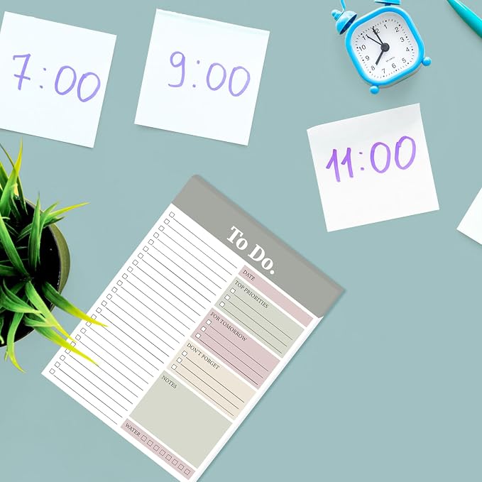 Spakon 300 Sheets Daily to Do List Notepad Notebook Library Card to Do Planner Checklist Memo Writing Pad Schedule Reminder Office Homework Planner for Task, 6" x 8 (Elegant,White,Olive Green)