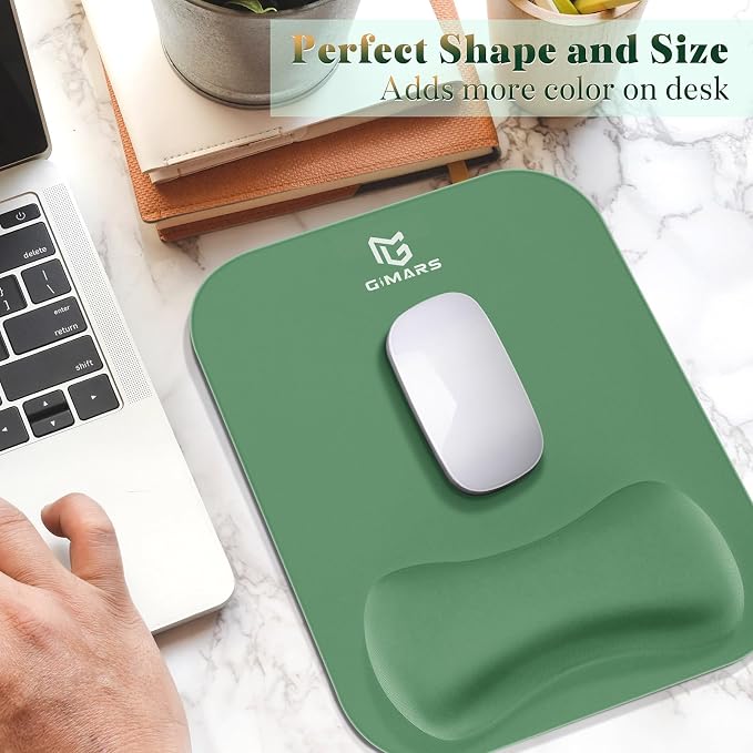 Gimars Large Smooth Superfine Fibre Memory Foam Ergonomic Mouse Pad Wrist Rest Support - Mousepad with Nonslip Base for Laptop, Computer, Gaming & Office，Red Camouflage