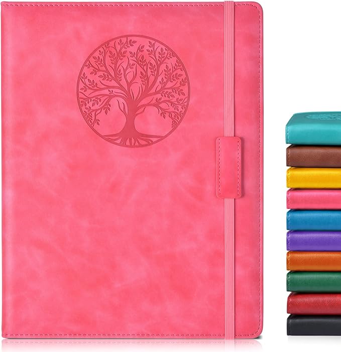 Lined Journal Notebook for Women Men,256 Pages A4 Large Hardcover Leather Journals for Writing,Travel,Business,Work,School,College Ruled Notebooks for Note Taking, Diary Notepad 8.6"×11"