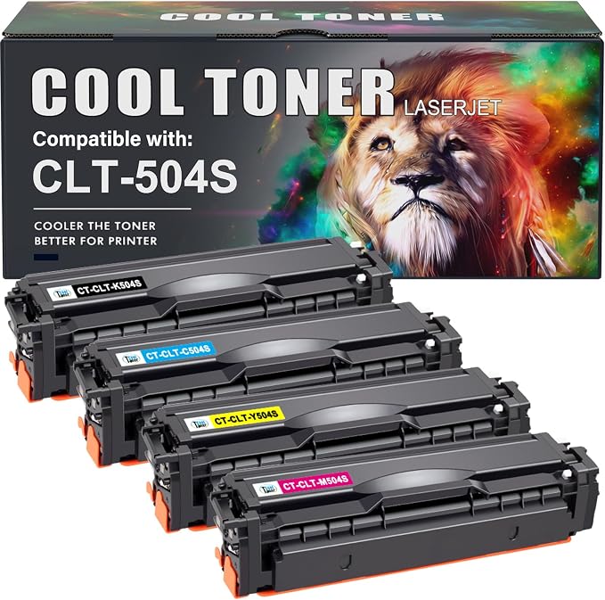 CLT-K504S CLT-504S Toner Cartridge for Samsung K504S C1860FW C1810W 4-Pack | Compatible for Samsung Xpress C1860FW C1810W SL-C1860FW SL-C1810W CLX-4195FW CLP-415NW Printer (Black Cyan Yellow Magenta)