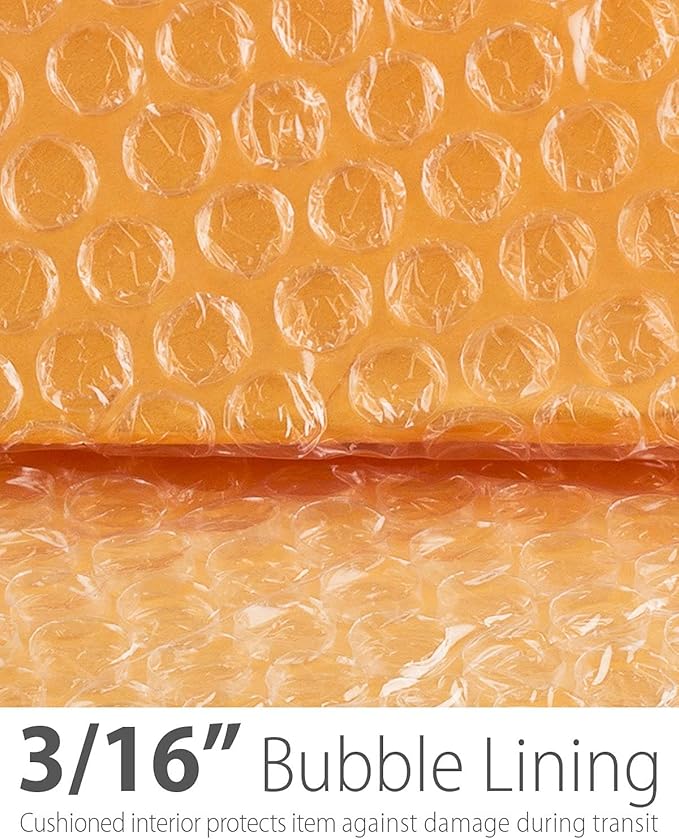 Fosmon #0 Extra Wide Kraft Bubble Mailer 6.5x10 6x10 (10 Pack), Padded Strong Adhesive Shipping Mailing Envelopes for Book, Game, Jewelry, Gift, Cards