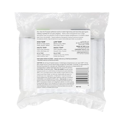 Surebonder Full Size All Purpose Clear 4" Hot Glue Sticks - DT-50,50 Count (Pack of 5)