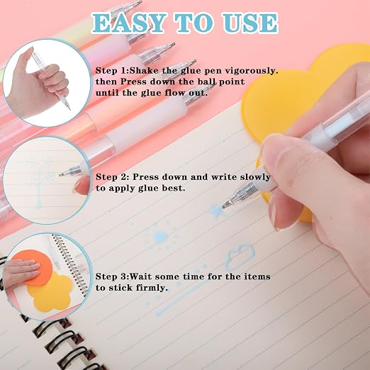 36Pcs Quick Dry Glue Pen, Ballpoint Roller Glue Pen Tacky Glues Pens | Apply Glues Like Writing, Easy Precise Control, Fine Tip, Classroom Supplies, for Craft Scrapbook, Card Making